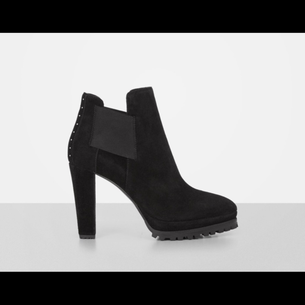 AllSaints Black Studded ankle Boot